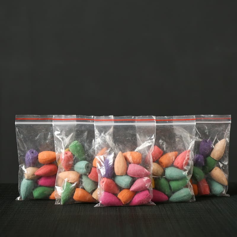 Direct from factory: Reverse-flow incense bulk mix, 10 pieces per pack with 6 scents, OEM available.