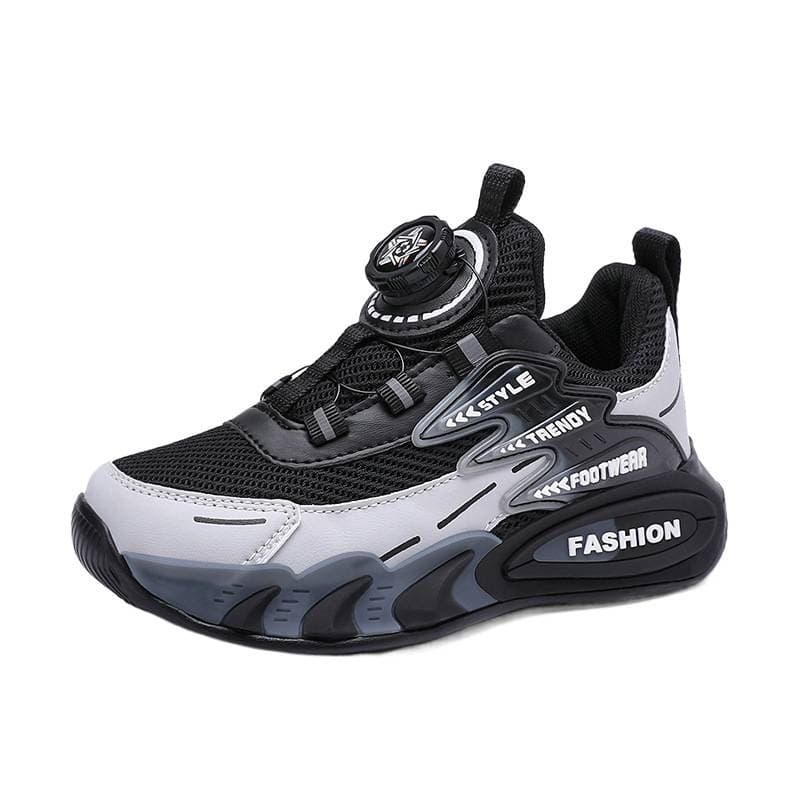Children's Shoes Boys 2026 Spring/Autumn Breathable Mesh Waterproof Leather Casual Sports Shoes Middle and Big Kids Fleece-Lined Running Shoes