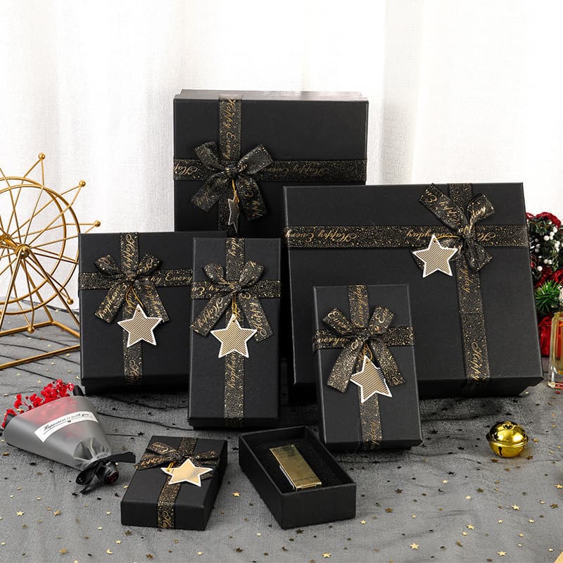 Factory Stock New Black Mysterious Starry Gift Box Rectangular Cosmetic Lipstick Lip Gloss Packaging Gift Box