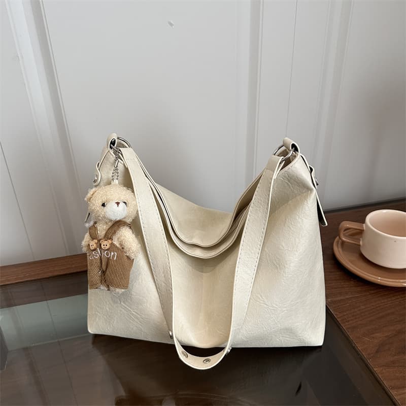 Korean style lazy style bowling bag for women 2026 autumn and winter new retro casual shoulder bag large capacity crossbody bag