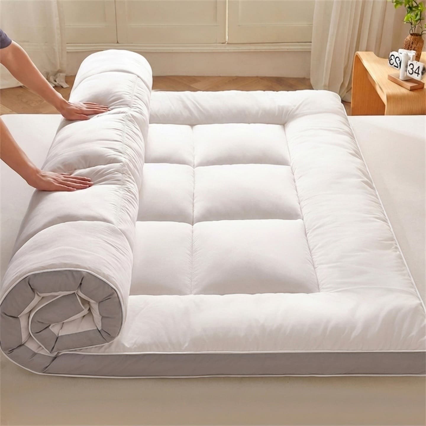 Student dormitory solid color velvet three-dimensional mattress mattress bedroom single floor sleeping mat tatami soft cushion during the opening season