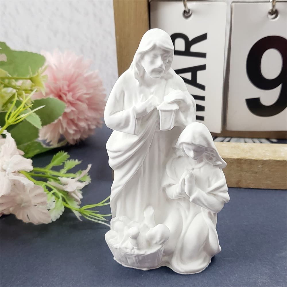 Family of three ornaments candle plaster DIY plaster ornaments candlestick silicone mold W0673