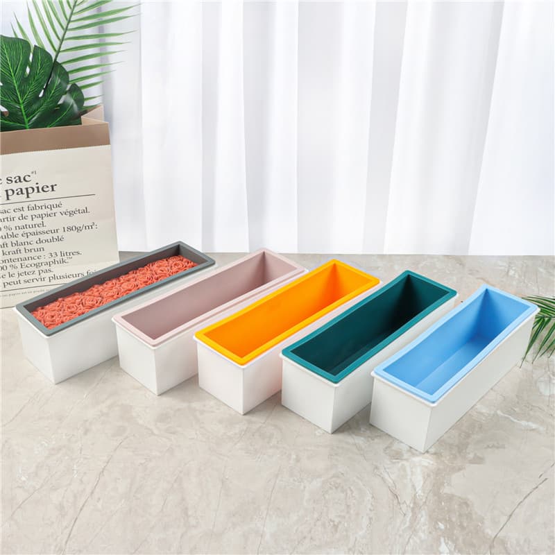 Plastic Rectangular Silicone Soap Mold Candle Mousse Toast Cake Mold Handmade Soap Mold Morandi Color Spot