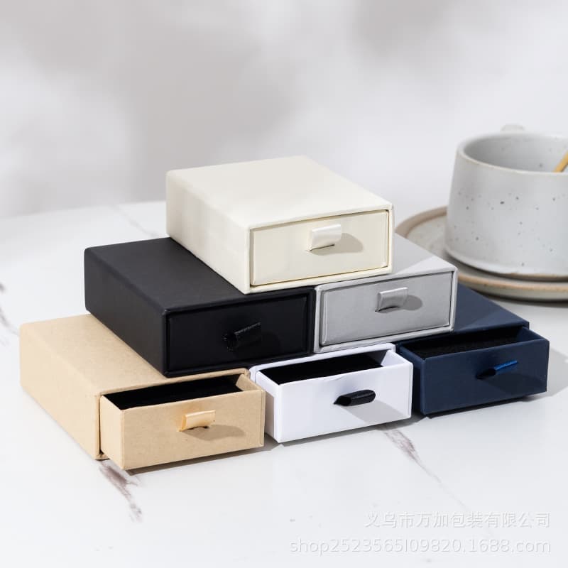 Ready stock drawer jewelry packaging box jewelry necklace storage carton ring earrings bracelet jewelry gift box