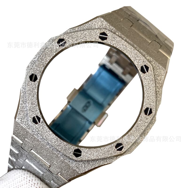 Compatible with Casio Frosted Gold Case GA-2100 Modded Oak Stainless Steel Watch Strap GA-B2100 Sand Studs