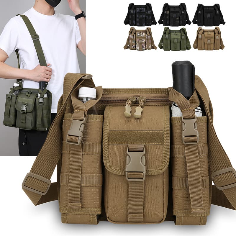 New crossbody bag, casual sports walking water cup bag, outdoor lightweight travel shoulder bag, fashionable multifunctional men's bag