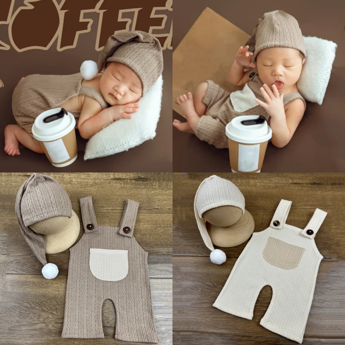 Newborn photography clothing props baby photo jumpsuit long tail hat baby photography supplies styling clothing
