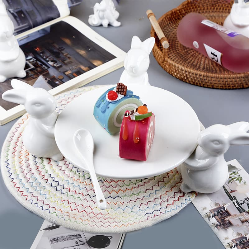 Japanese-style home ceramic tray wedding dessert stand fruit plate dessert cake plate decorative cute ornament