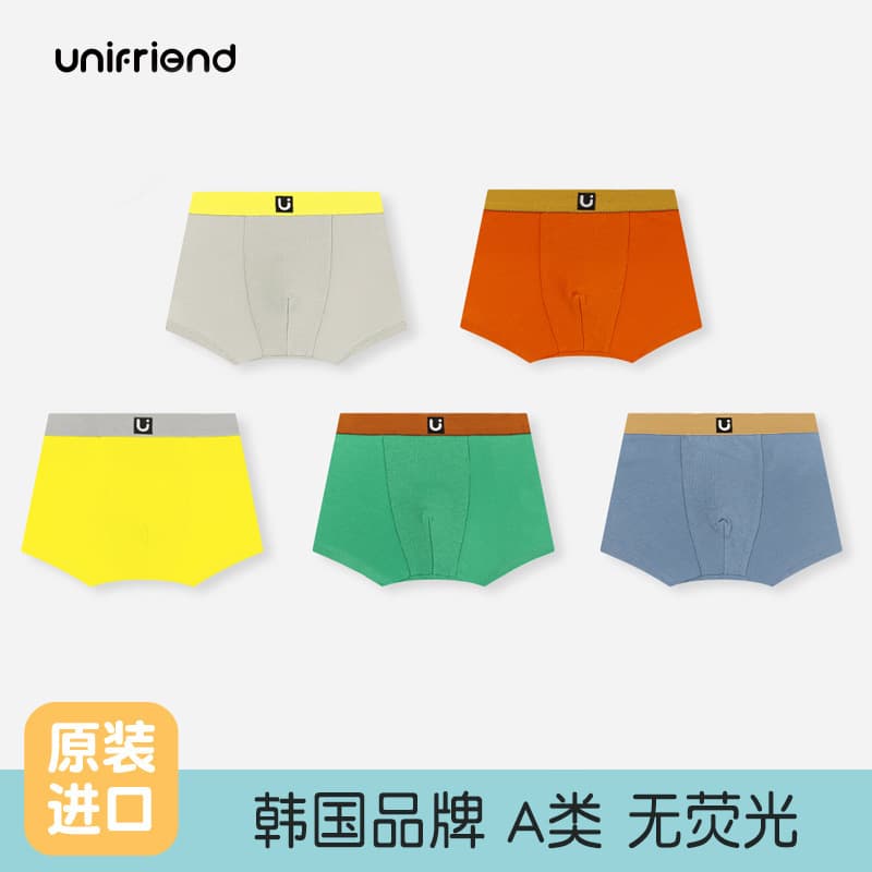 Unifriend New Children's Underwear, Girls' Boxer Briefs, A-Class Korean Style Cartoon Boys' Boxer Shorts