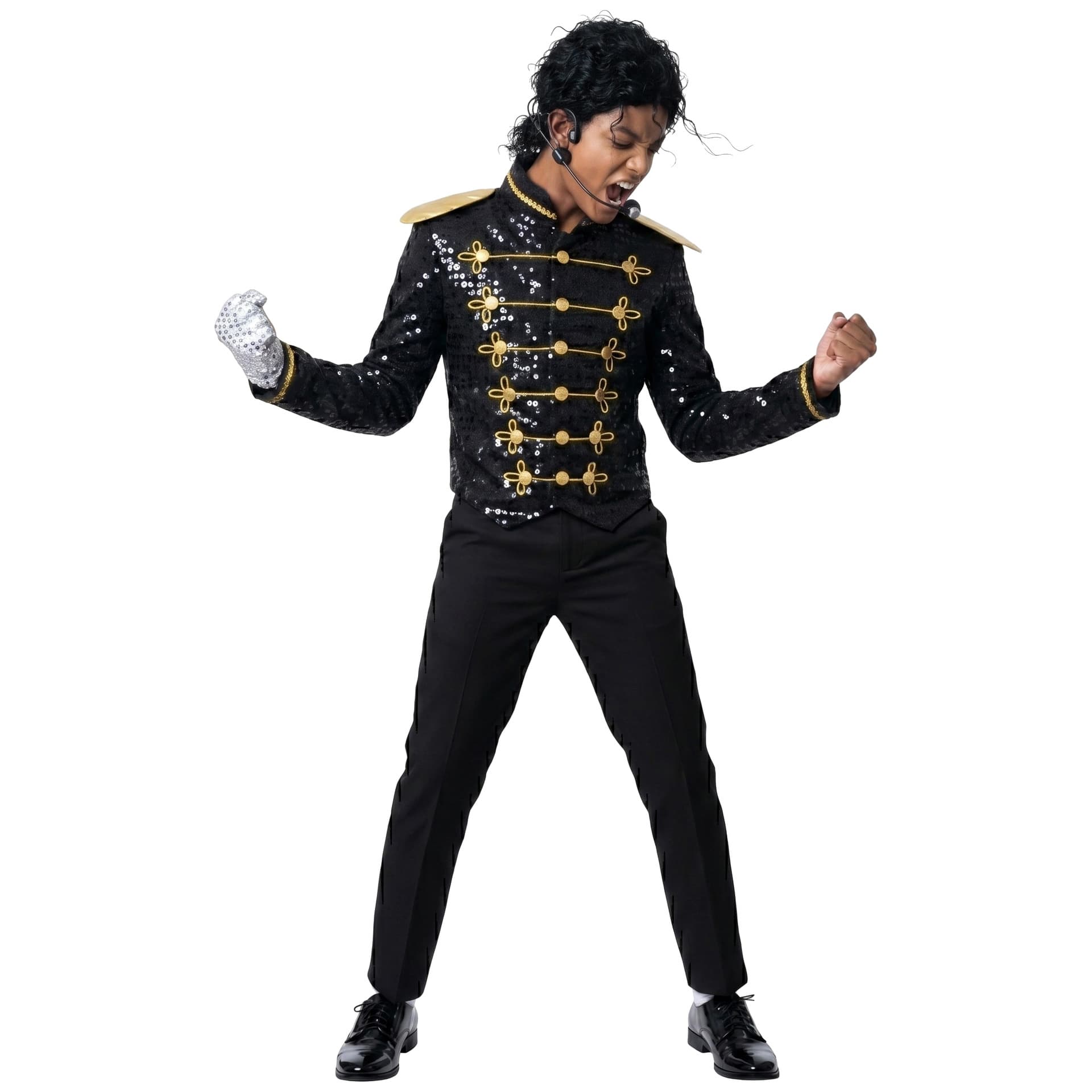 Halloween Kids MJ Sequin Performance Costume Jackson Cosplay Michael Imitation Tap Dance MJ Stage Performance Outfit