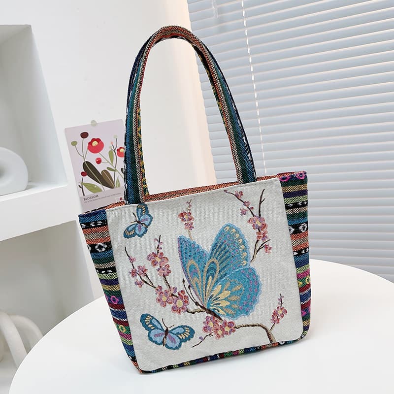 Embroidered work handbag canvas handbag Chinese style bag female college handbag ethnic style Chinese style