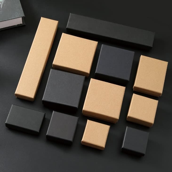 Black Kraft Paper Jewelry Packaging Box Bracelet Box Bangle Necklace Anklet Brooch Small For Handmade Crafts