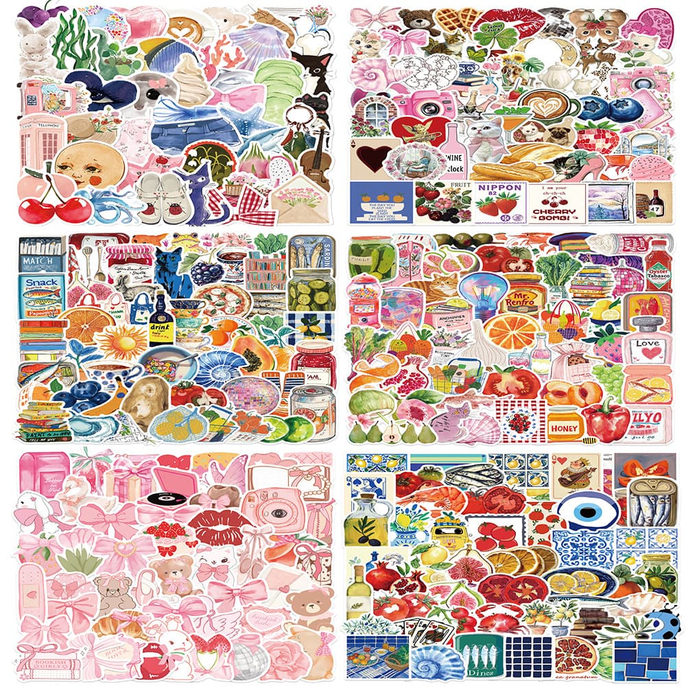 50 pink aesthetic Aesthetic graffiti stickers guitar laptop luggage DIY waterproof stickers cross-border