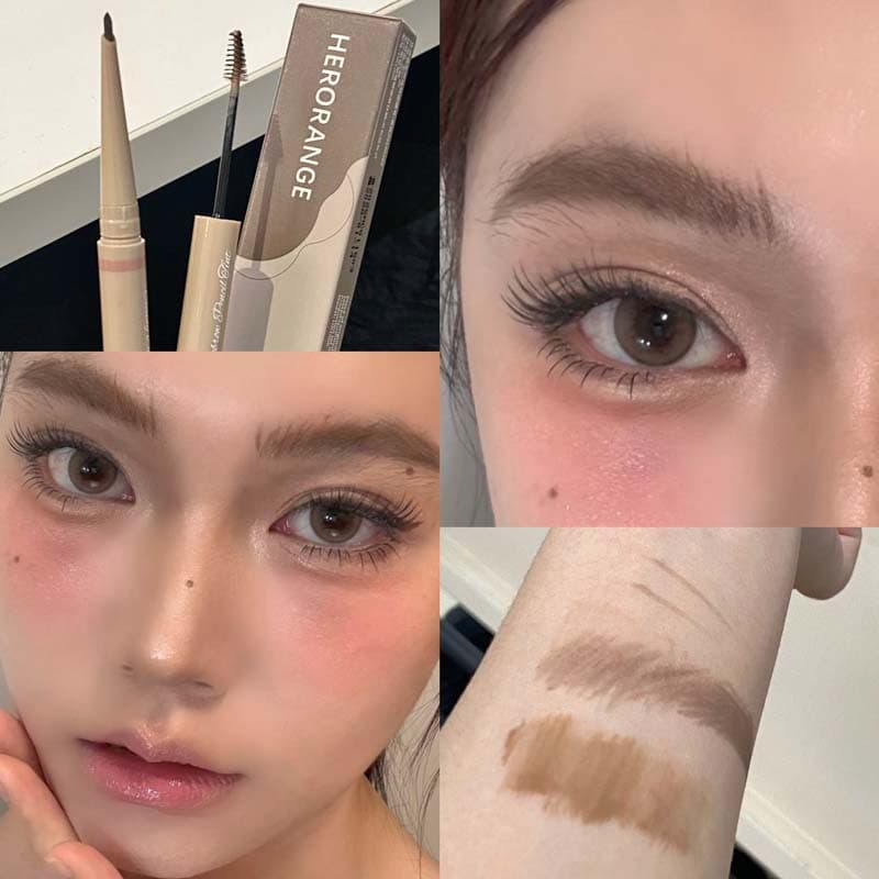 HERORANGE Cloud Dual-Ended Eyebrow Pencil & Eyebrow Tint 2-in-1 Long-Lasting Highly Pigmented Natural Wild Eyebrow 3D Eyebrow Pencil