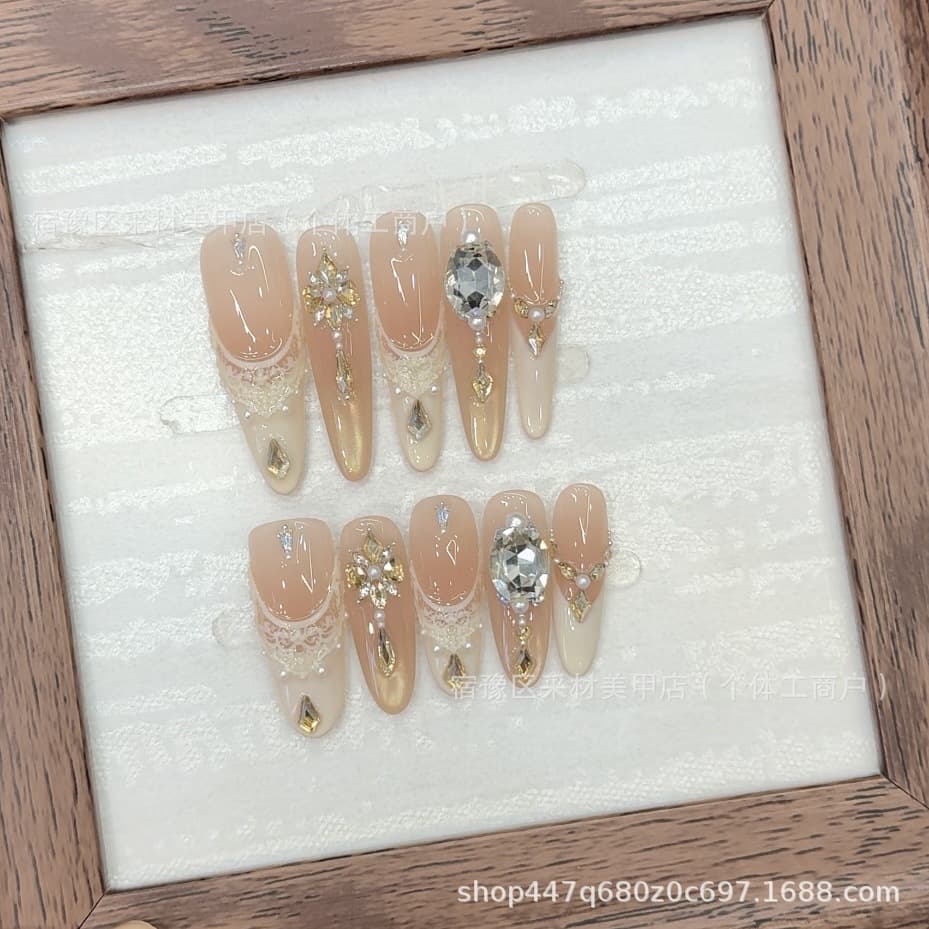 Creamy Mini Fragrance - Real Shot Handmade Cat Eye Press-On Nails Wholesale Handmade Nails Cat Eye Whitening Blush Nails