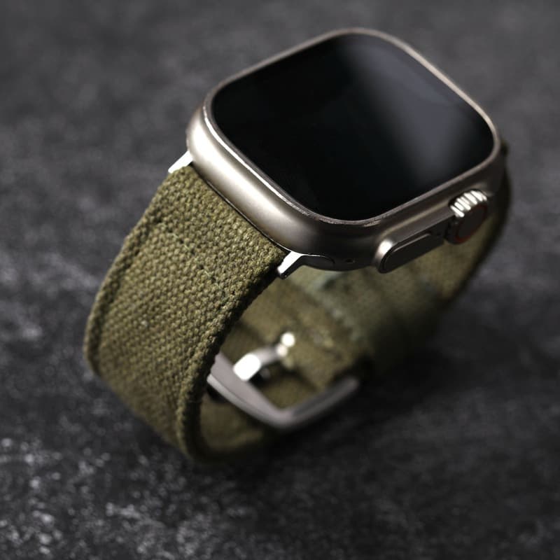 Thickened Canvas Watch Band for Apple Watch S10 S9 Men's 49mm Band iWatch Ultra2