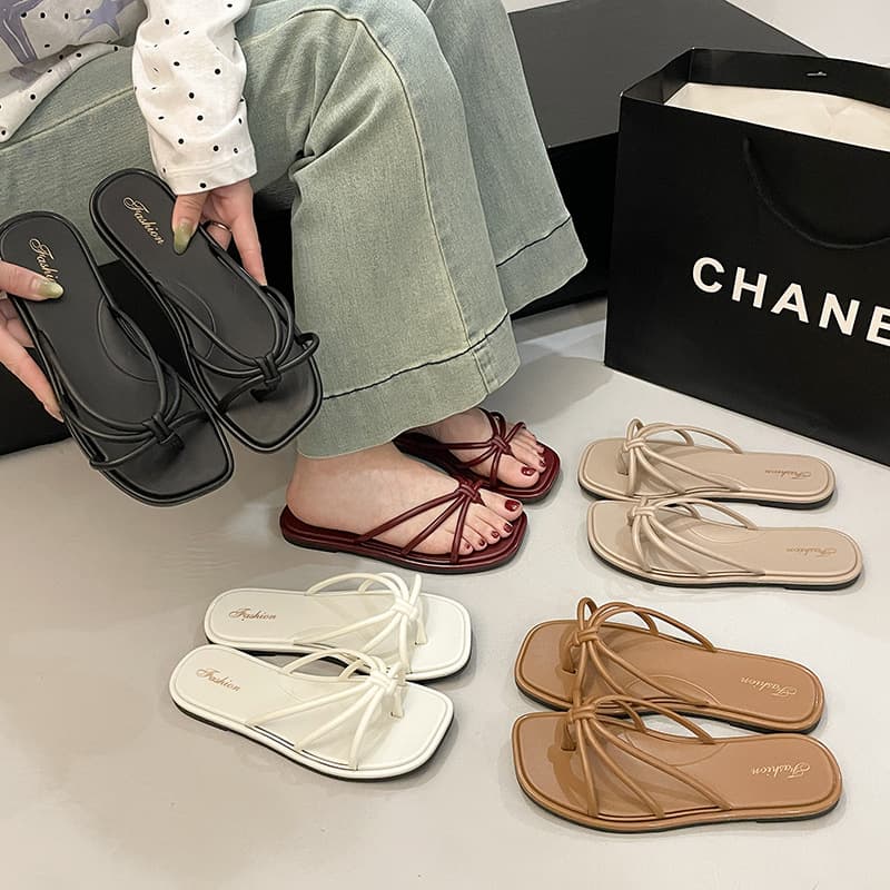 French style ins fairy style slippers for women to wear outside 2026 summer new style with skirts flat-soled slip-on half slippers