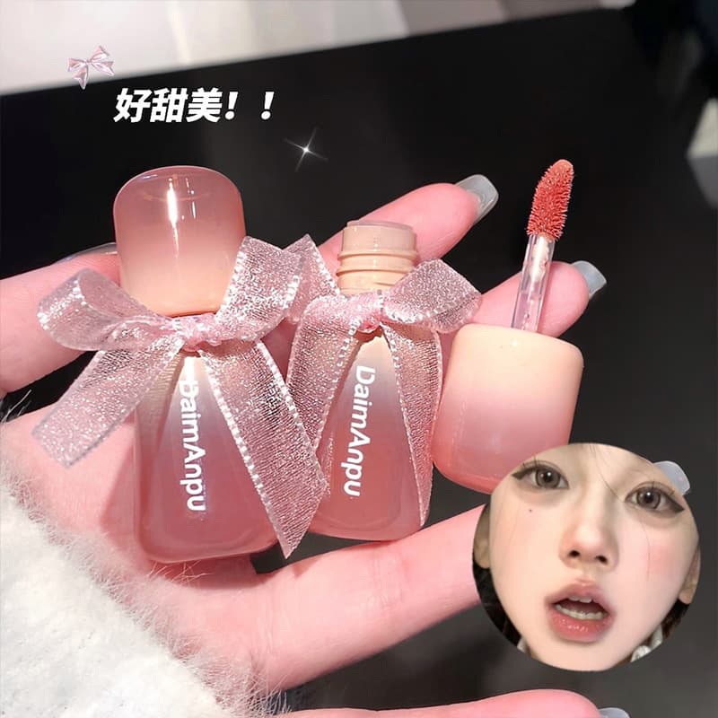 DAIMANPU Clear Oxygen Mirror Lip Gloss Water Glass Jelly Lip Gloss Student Affordable Milk Tea Lip Gloss