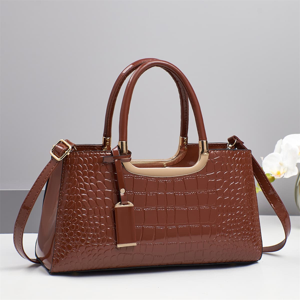 Patent Leather Shiny Bag Women 2025 New Bride Handbag Elegant Lady Mother Wedding Bag Shoulder Crossbody Bag