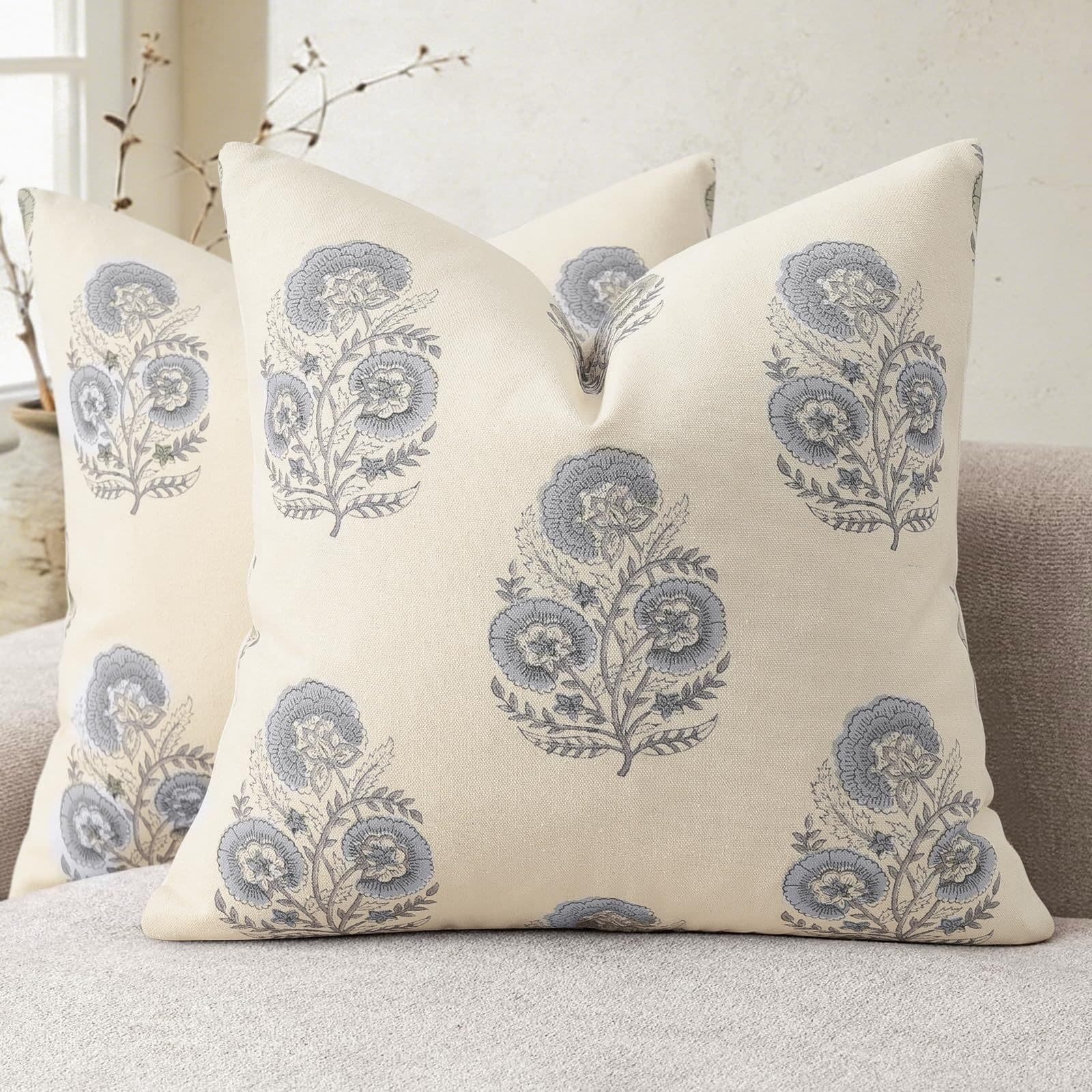 Cross-border Vintage Floral Throw Pillow Cover Digital Print Cushion Cover Gift Removable Small Pillow Cover
