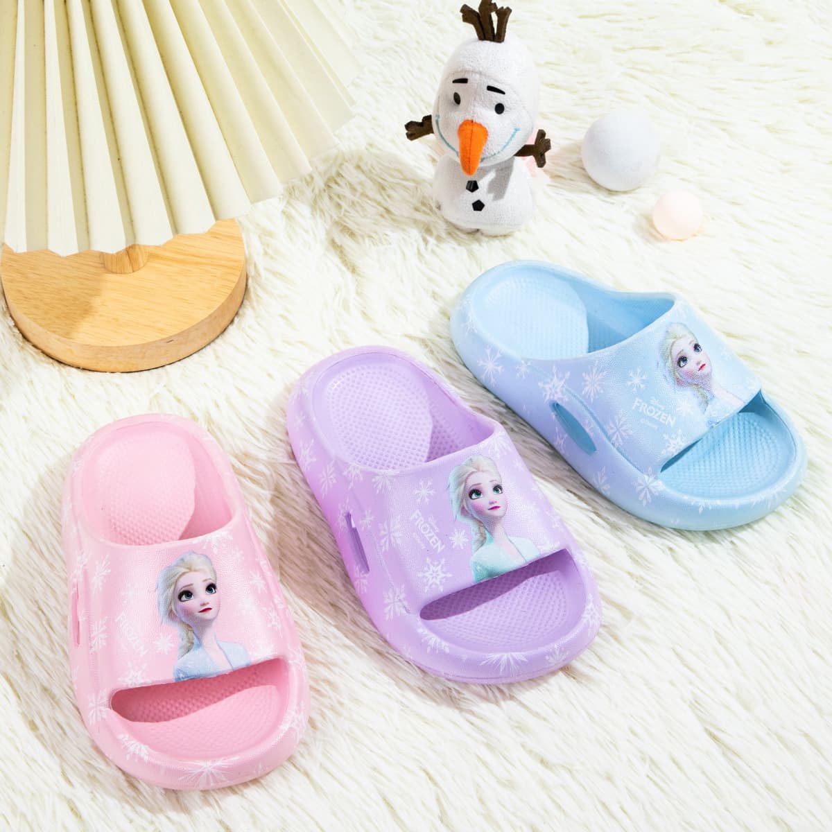 Children's Sandals for Girls, Elsa Princess, Cute Eva Lightweight Non-Slip Thick-Soled Frozen Elsa Summer Soft Slippers