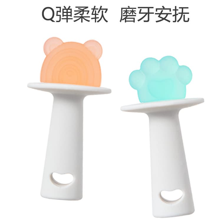 Baby teething stick, full silicone, baby teether, anti-eating lollipop, chewable gum during teething period, boilable teether factory