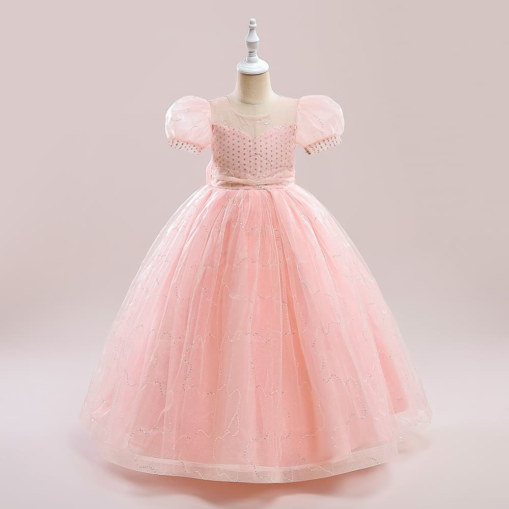 Girls dress one year old children's clothing princess wedding dress amazon aliexpress flower girl catwalk performance clothing