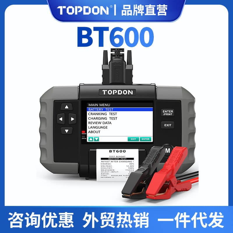 TOPDON BT600 12V 24V Car Battery Tester Lead Acid Vehicle