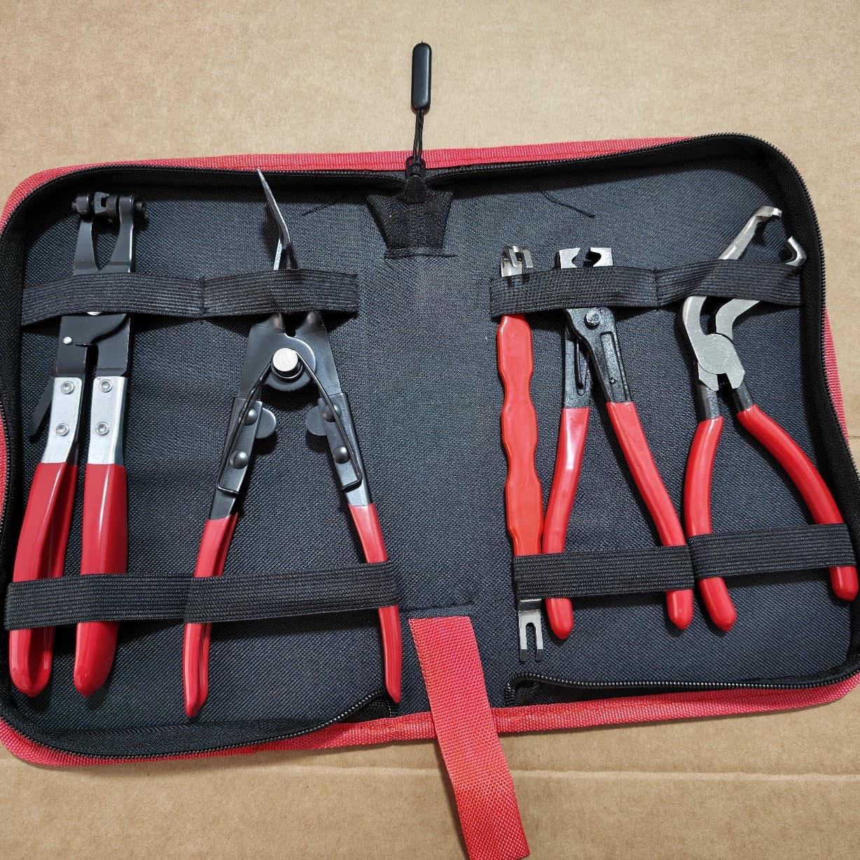 Automotive Repair Tool Set Cross-Border Hot Sale 5PC Hose Clamp Pliers, Band Clamp Pliers, Pry Bar, Nail Driver Set