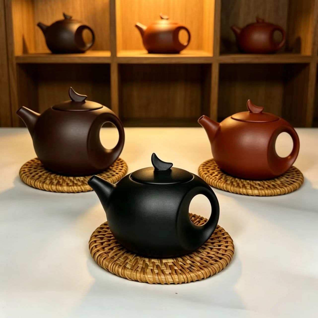 Factory Wholesale Kung Fu Tea Set Small Yixing Purple Clay Teapot Zhu Ni Half-Handmade Moon Teapot