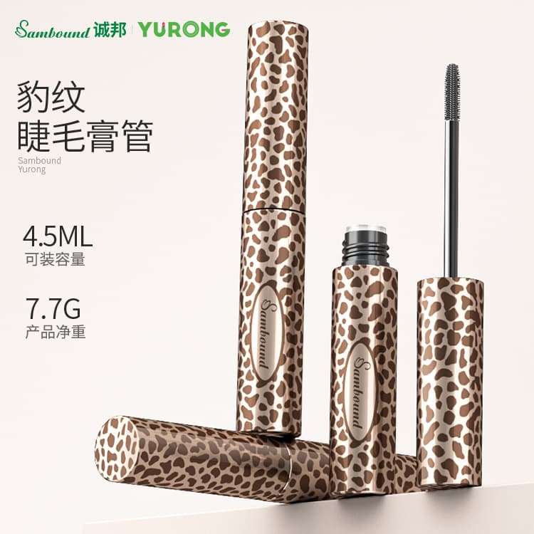 Chengbang Custom Round Mascara Tube Packaging New Leopard Print 4.5ML Mascara Growth Serum Refill Bottle