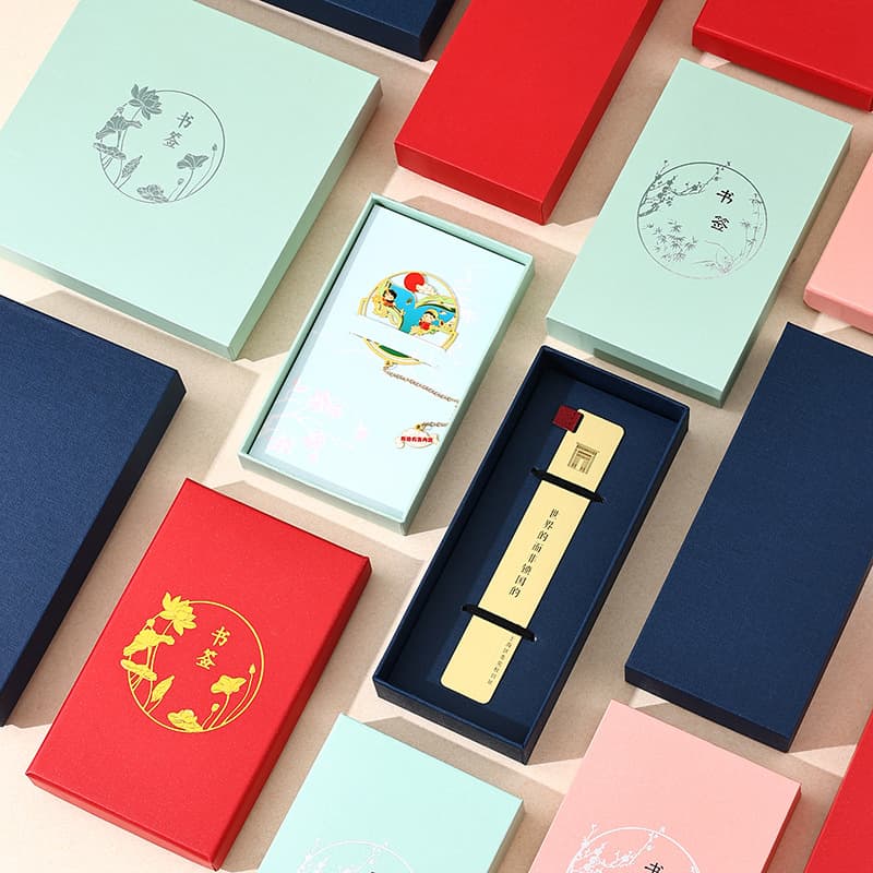In-stock heaven-and-earth cover bookmark box manufacturer direct sales Chinese style gift box empty box fashionable pen packaging box custom