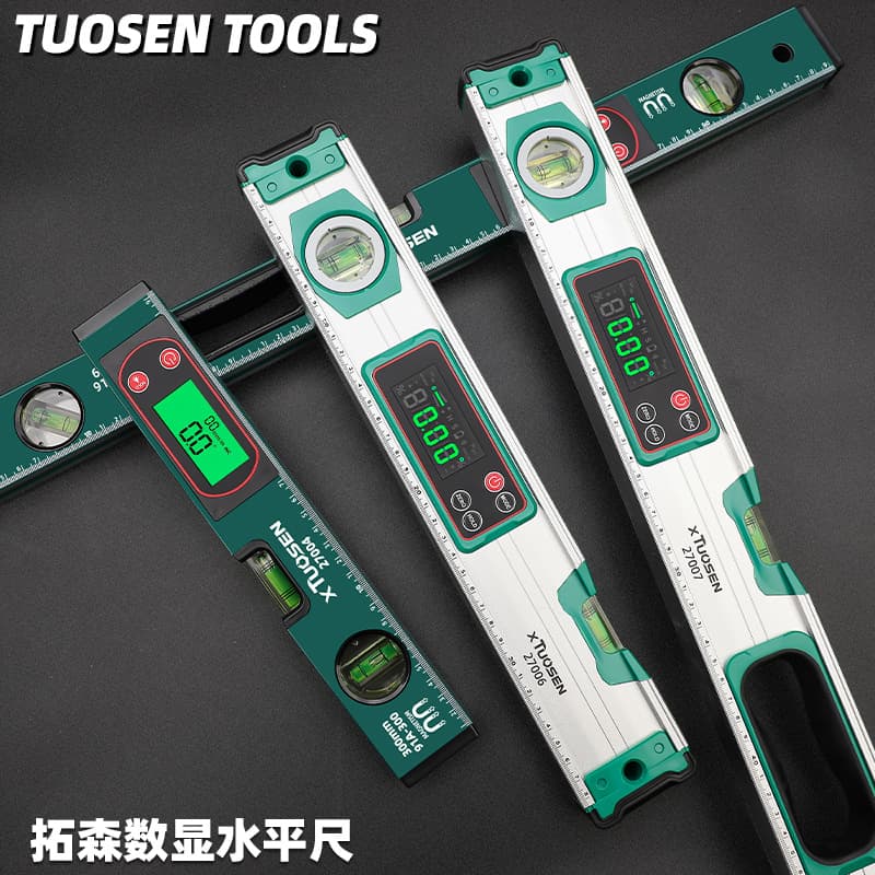 Tuosen High-Precision Horizontal Measurement Aluminum Alloy Thick Ruler with Strong Magnet, Household Thickened Electronic Digital Level