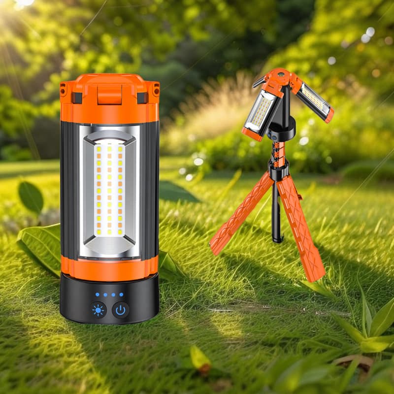 Cross-border New Multi-function Outdoor Camping Light with Stand, High Lumen Floodlight for Outdoor Illumination and Emergency Use