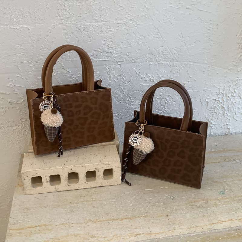 New shoulder bag women's small square bag leopard print frosted women's bag handbag high-end single shoulder crossbody bag small fragrance