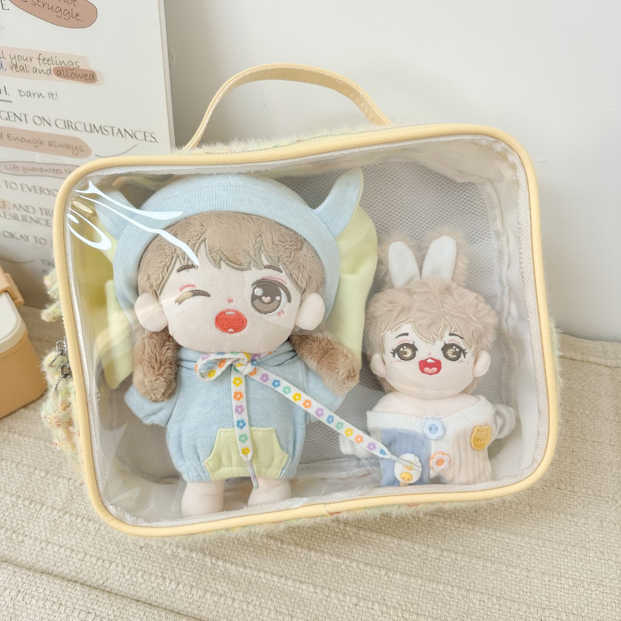 Cute 20cm baby bag 15cm soft girl cotton doll multifunctional bag two-dimensional pain bag crossbody backpack for women
