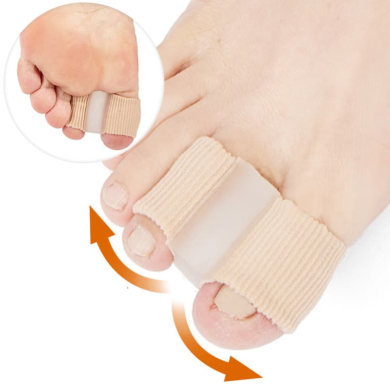 Cross-border New Gel Fiber Toe Corrector for Bunion, Double-Hole Toe Separator Nylon Orthosis