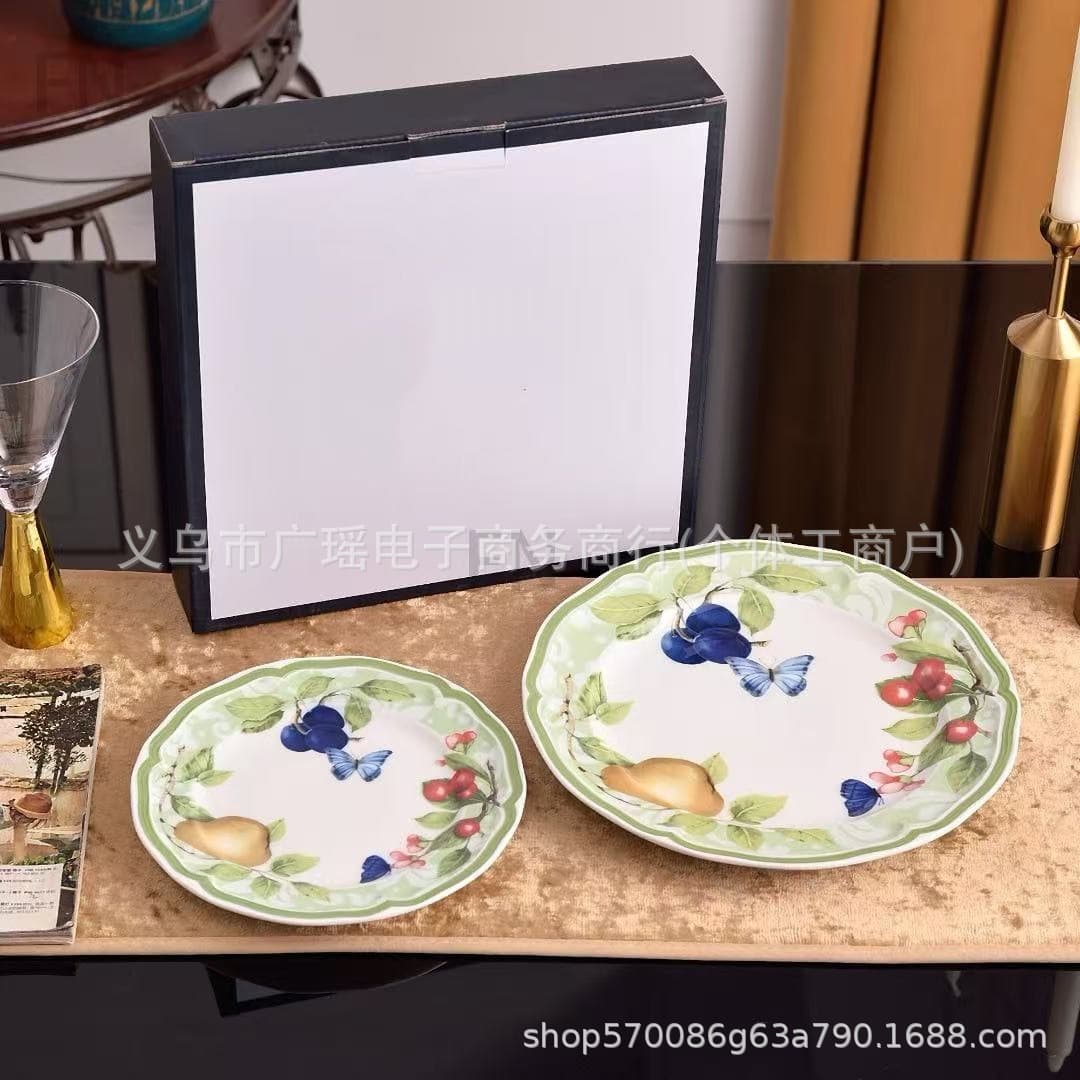 Cross-border German WB French Garden Fruit Series High-end Exquisite Ceramic Cup Saucer Bowl Teapot Tableware Set Wholesale