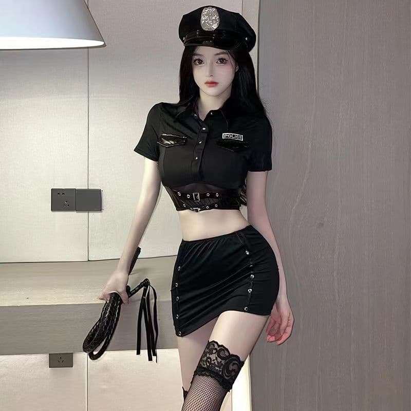 European and American New Style Lingerie Wholesale Uniform Temptation Set Short Skirt Passion Temptation Police Costume Female Police Uniform
