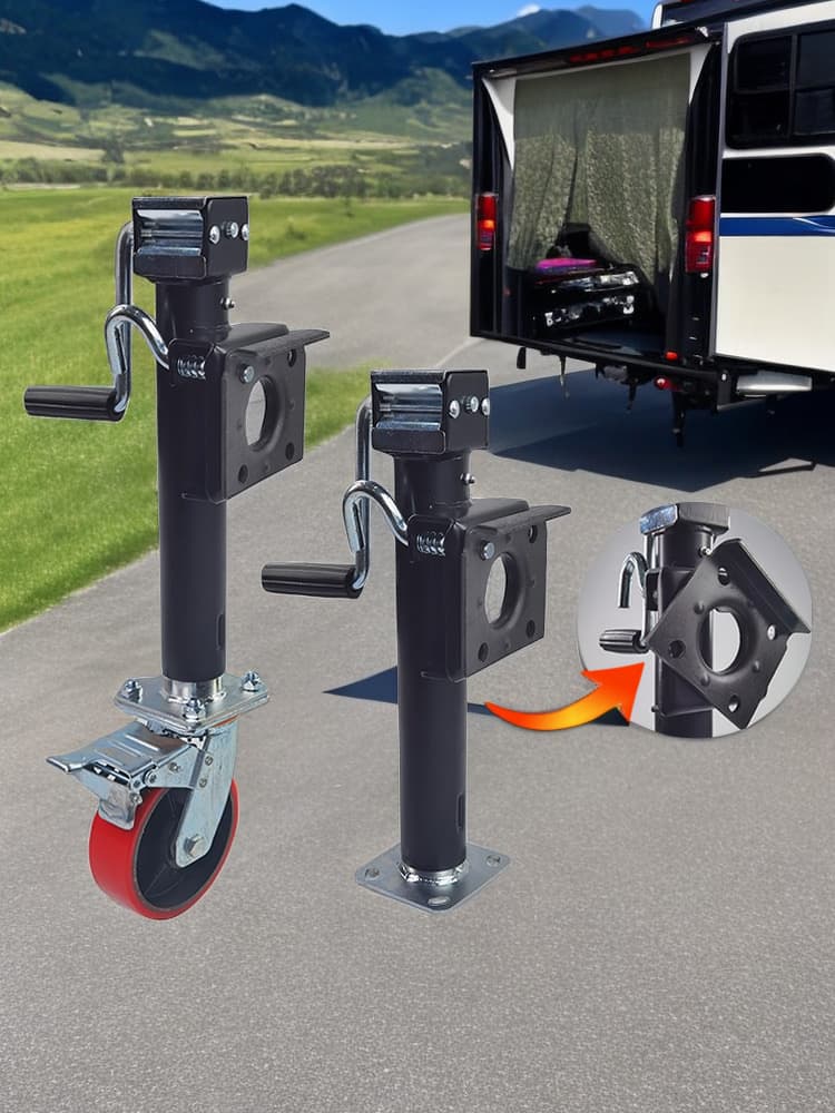 Hand-Operated Trailer Jack for Towable RVs Parking Leg Support Lift Balance Stand Guide Wheel