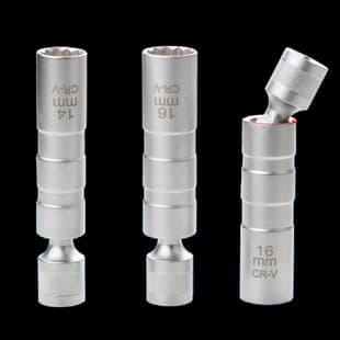 3/8 Universal Spark Plug Socket 14-16mm Ultra-Thin Magnetic Socket Wrench Long Reach Fire Plug Removal Tool