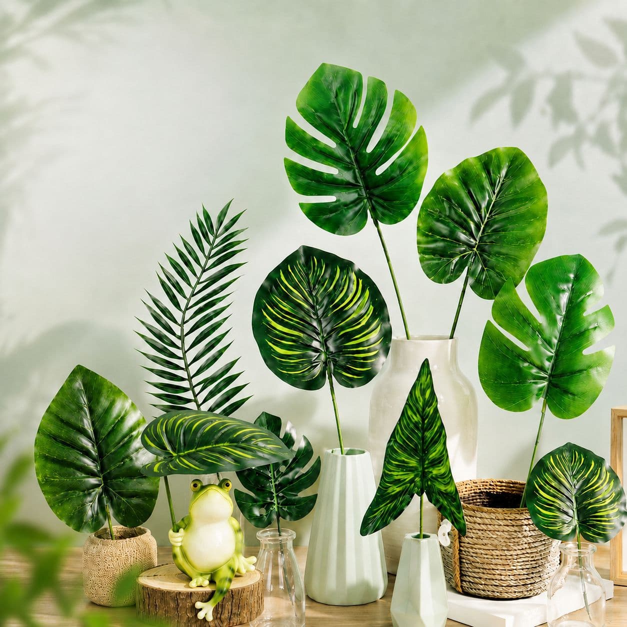 Mini leaf aromatherapy microscopic ecological bottle desktop small ornaments flower arrangement small wild taro turtle leaf simulated leaves