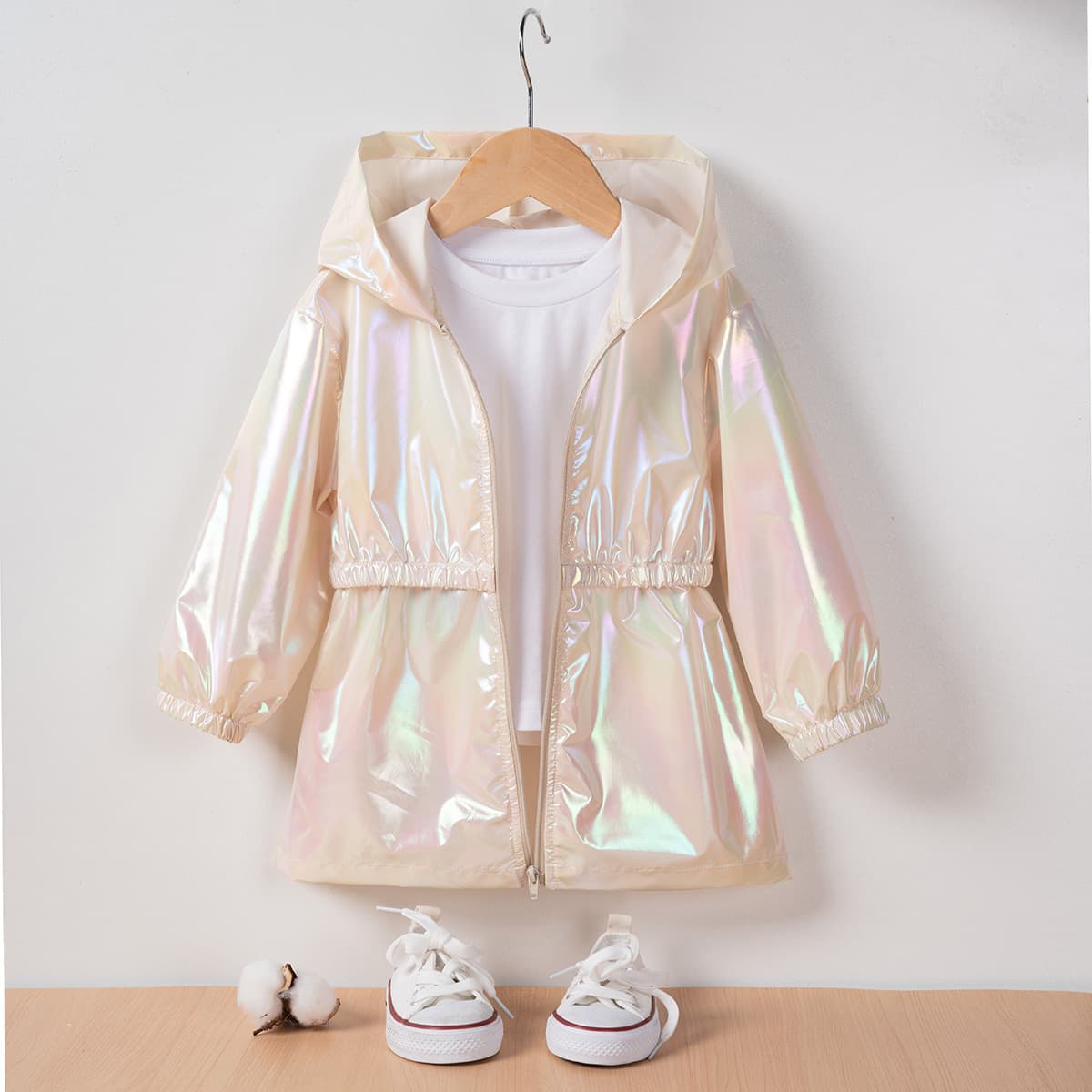 Kids Girls Spring Autumn Lightweight Gradient Fantasy Hooded Zipper Jacket Top Sun Protection Coat New