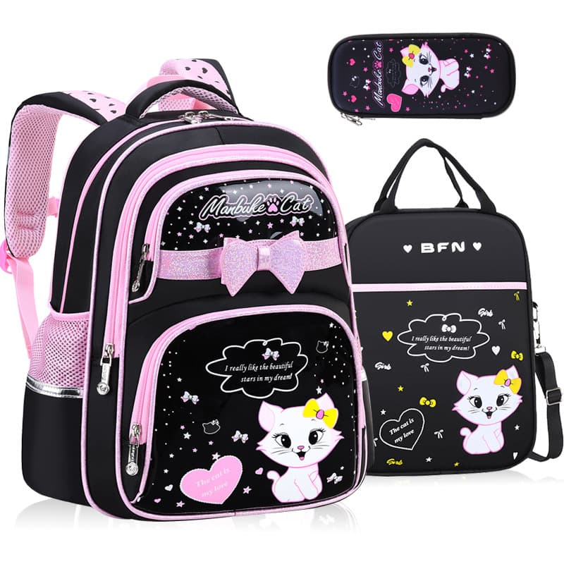 2026 New Style School Backpack for Girls, Grades 1-6, Ages 6-12, Large Capacity Double Shoulder Bag