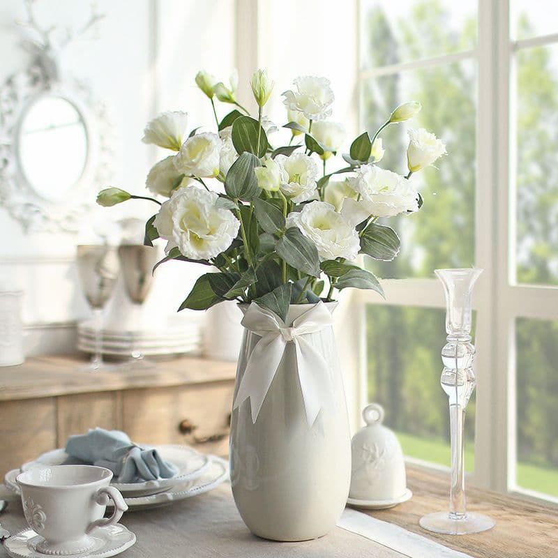 4-head Lisianthus artificial flower ins chrysanthemum stem fake flower manufacturer wholesale event layout wedding silk flower photo prop flower