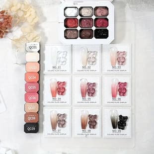 Nail Art Best-Selling Nine-Grid Monet Oil Painting Texture Gel No-Wash Gypsum Gel 3D Effect Rub Powder Nail Salon Exclusive