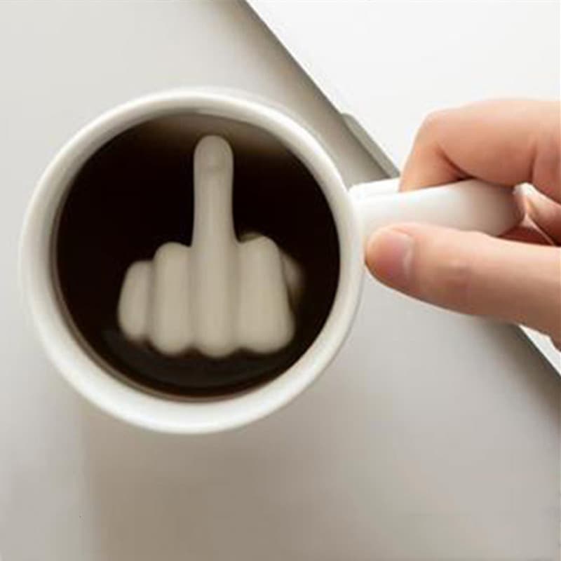 Fuck Cup Creative Personalized FUCK Middle Finger Cup Ceramic Coffee Cup Couple Mug Up Yours! Mug