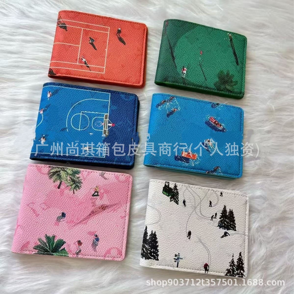 New Arrival Vacation Series Short Multi-Slot Card Holder Large Capacity Versatile Wallet Passport Holder Unisex for Wholesale