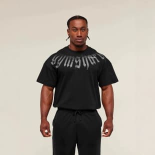 GYM Shark SHARK Men's Oversized T-Shirt Muscle Sports Fitness Print Casual Loose Running Training Short Sleeve