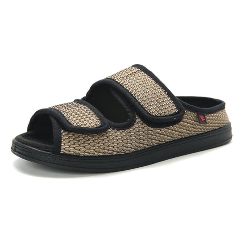 Lesvago Spring/Summer New Slippers, Adjustable Rubber Foam Sole for Wide, Swollen, or Bunion Feet, Loose Fit Flat